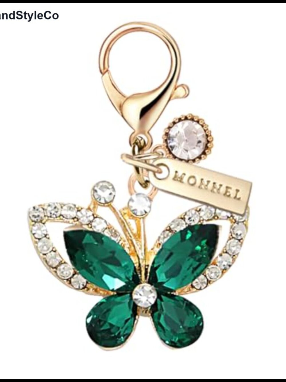 Crystal Enamel Butterfly Lobster Clasp Charm for Jewelry Making
